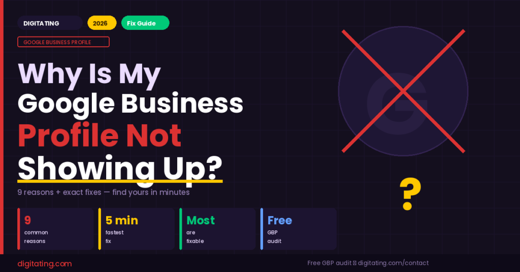 why is my google business profile not showing up